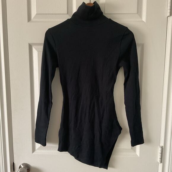 Maeve Anthropologie Black Turtleneck Long Sleeve Asymmetrical Hem Top S - Picture 1 of 6